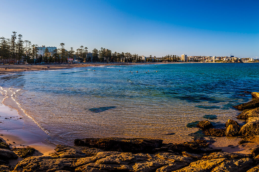 Manly Beach, sunny late afternoon