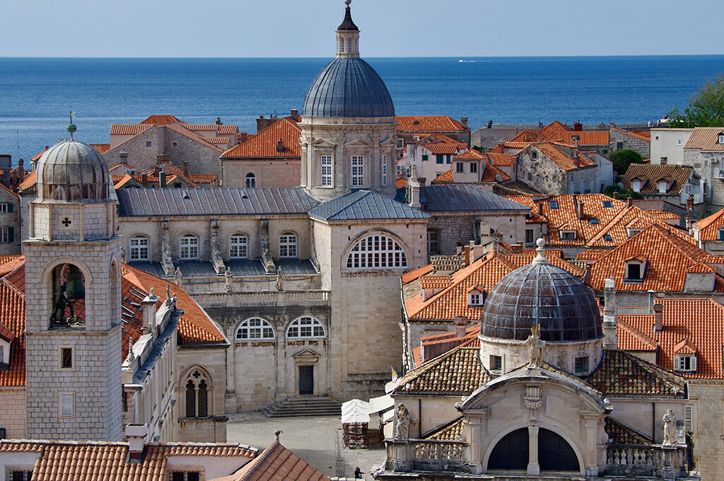 Panoramic aerial view of Dubrovnik's coastal fortress architecture, highlighted as one of the best Eastern European cities to visit.