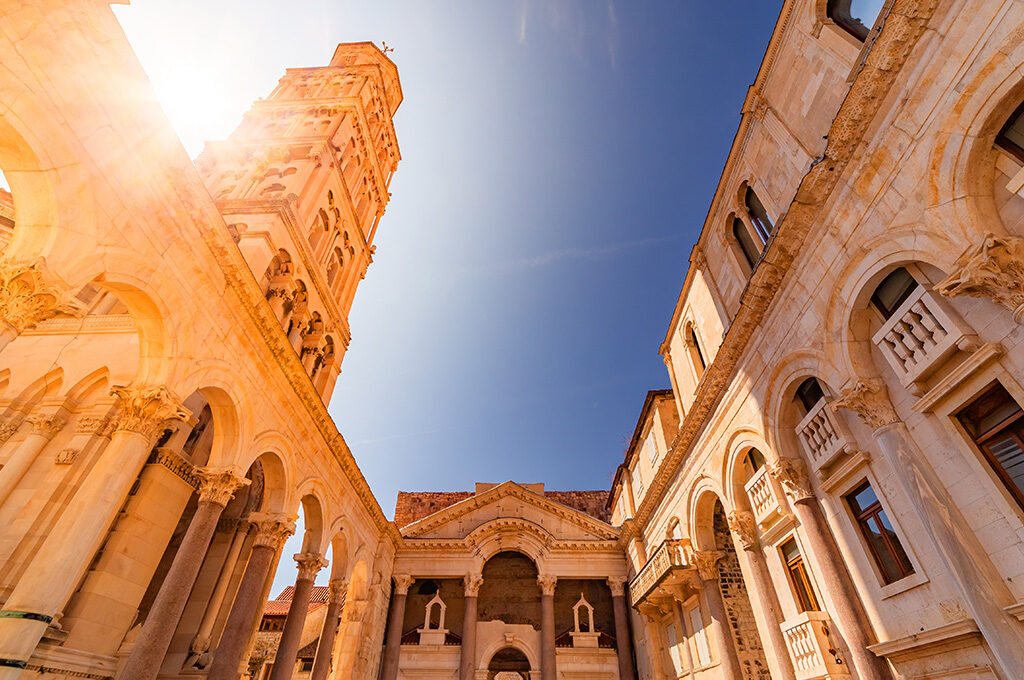 Ancient Roman architecture of Diocletian's Palace in Split, one of the best Eastern European cities to visit.